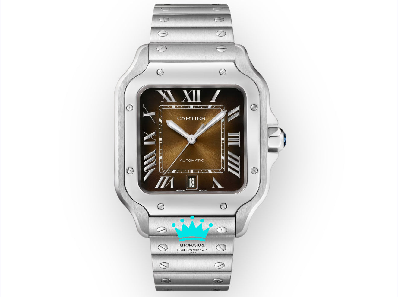 Santos De Cartier Brown Dial