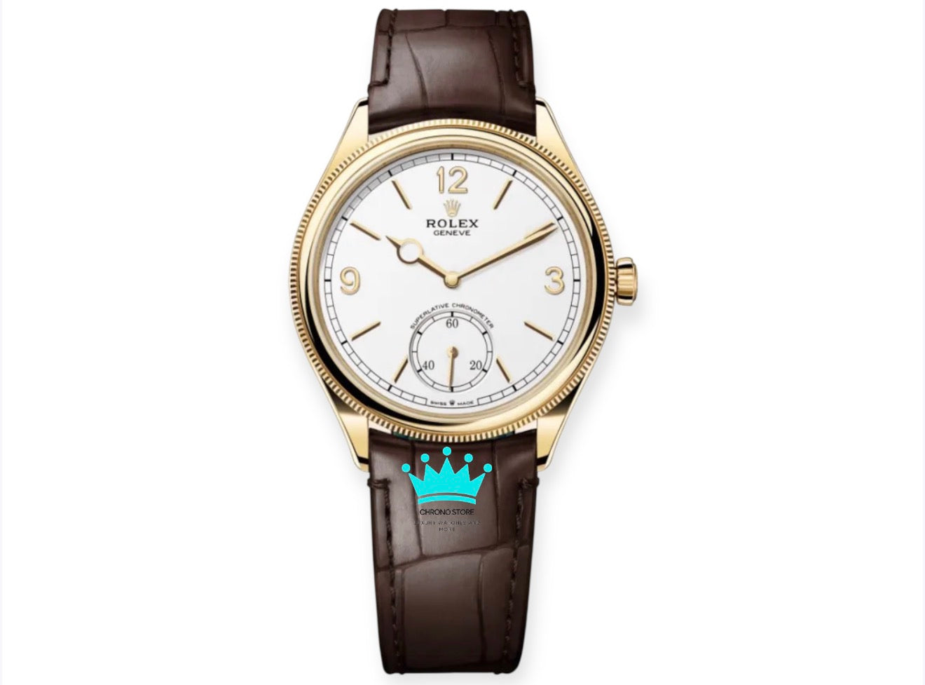 Perpetual 1908 White Dial Gold Bezel