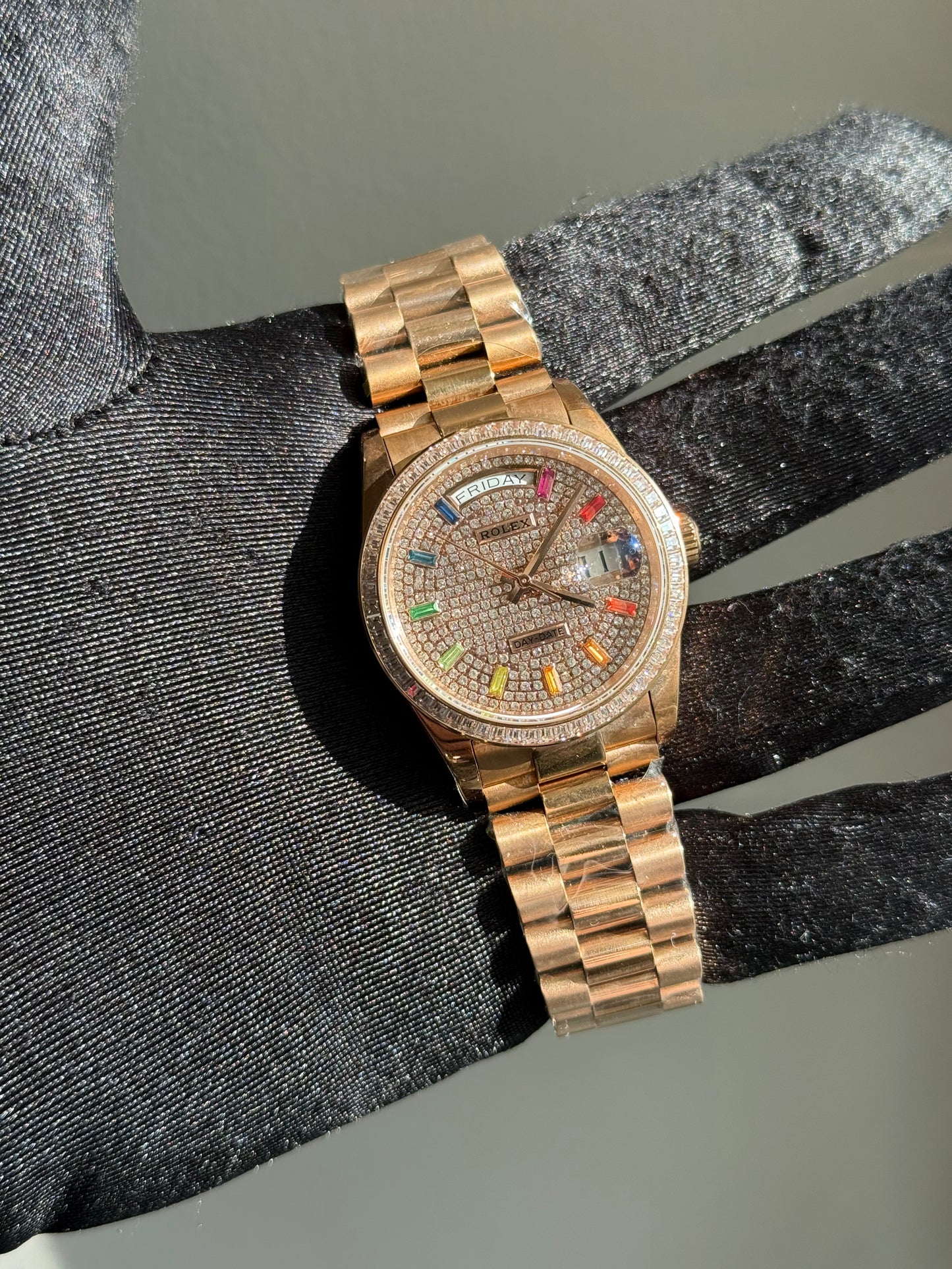 Day Date Rainbow Rose Gold