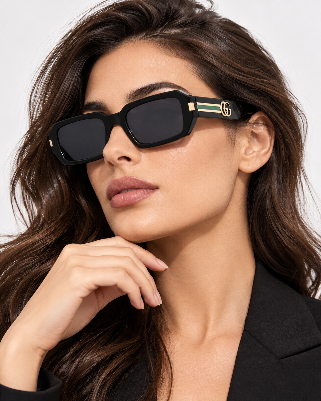 Gucci Black Square Luxury Sunglasses Unisex