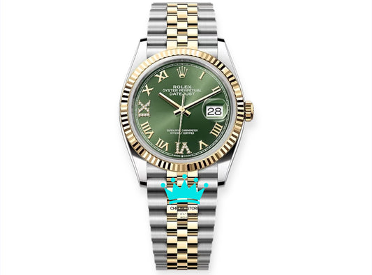 Date-Just Two Tone Green Dial