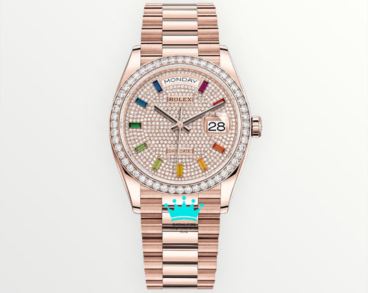 Day Date Rainbow Rose Gold