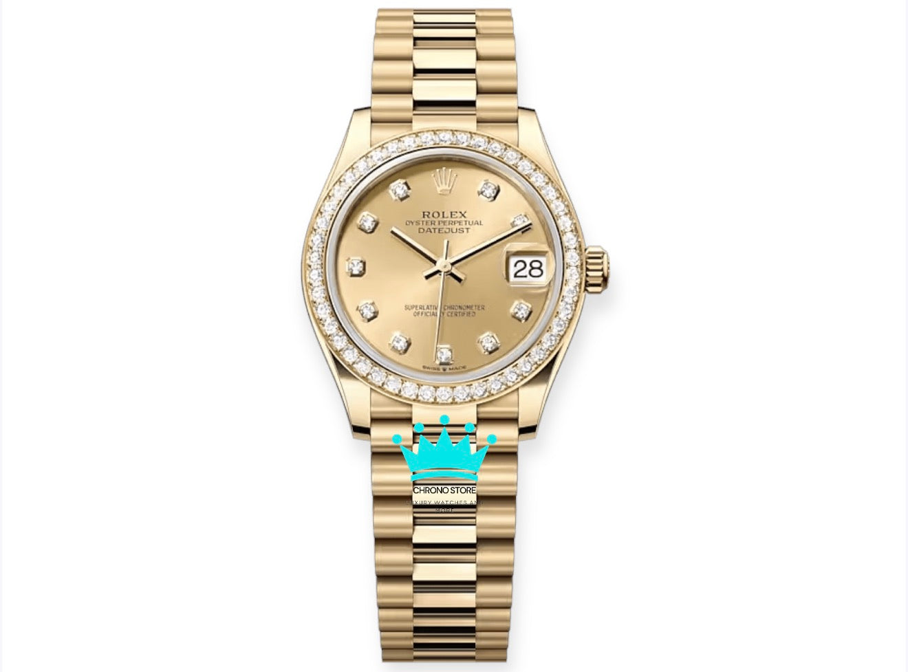 Lady-Datejust Champagne Diamond Dial Diamond Bezel