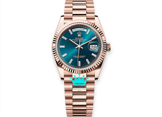 Day-Date Rose Gold Blue Dial