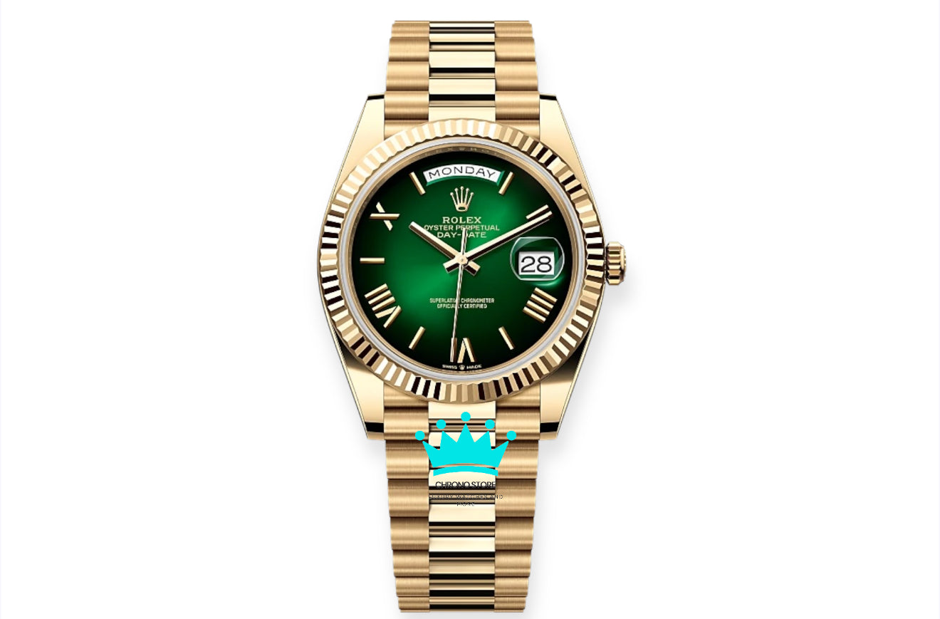 Day-Date Ombre Green Dial Gold
