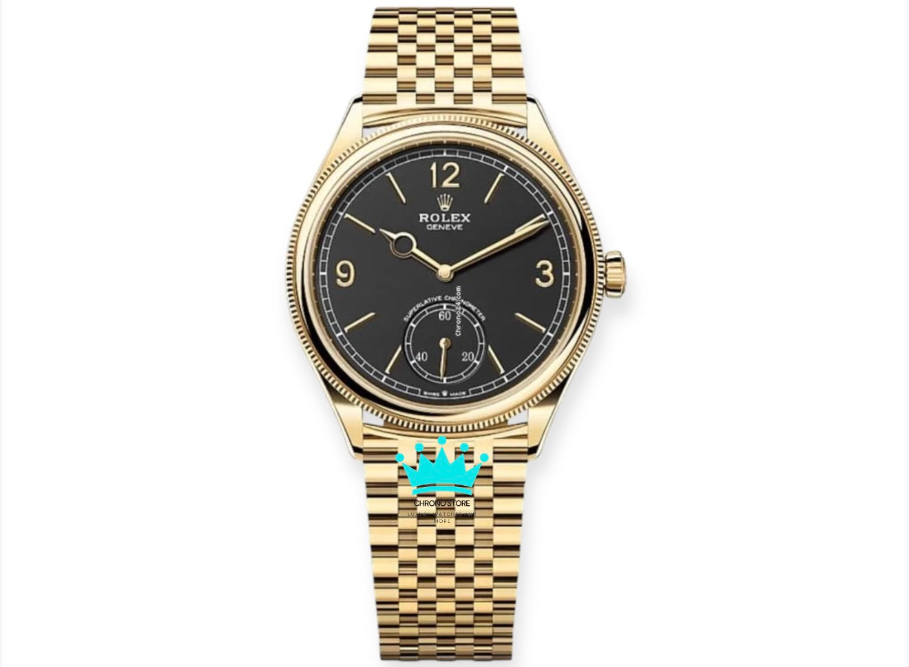 Perpetual 1908 Gold Black Dial