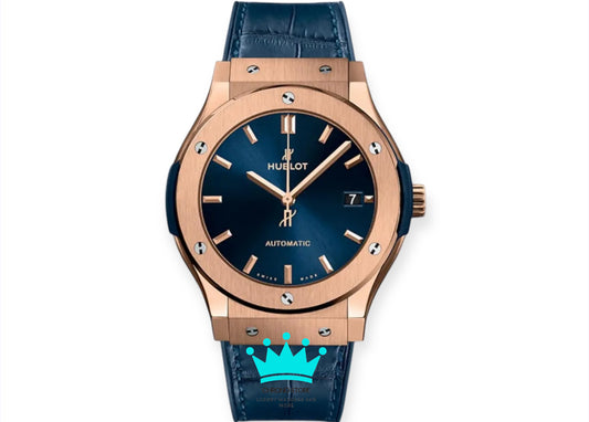 Fusion Classic Blue Dial Gold Bezel