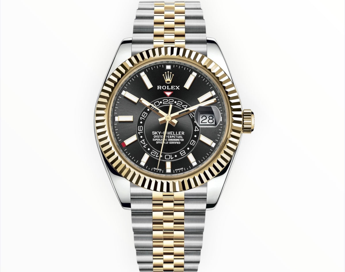 Skydweller Two-Tone Black Dial Jubille