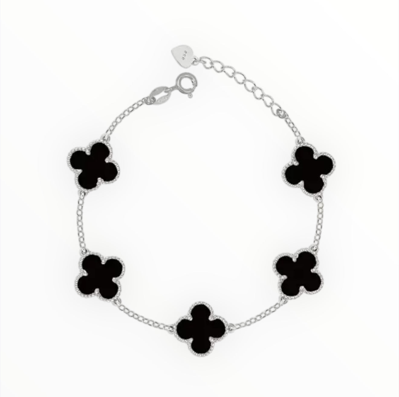 Flower Black Silver