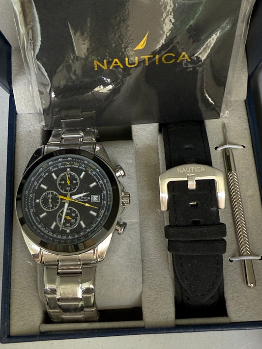 Nautica Chronograph Black Dial