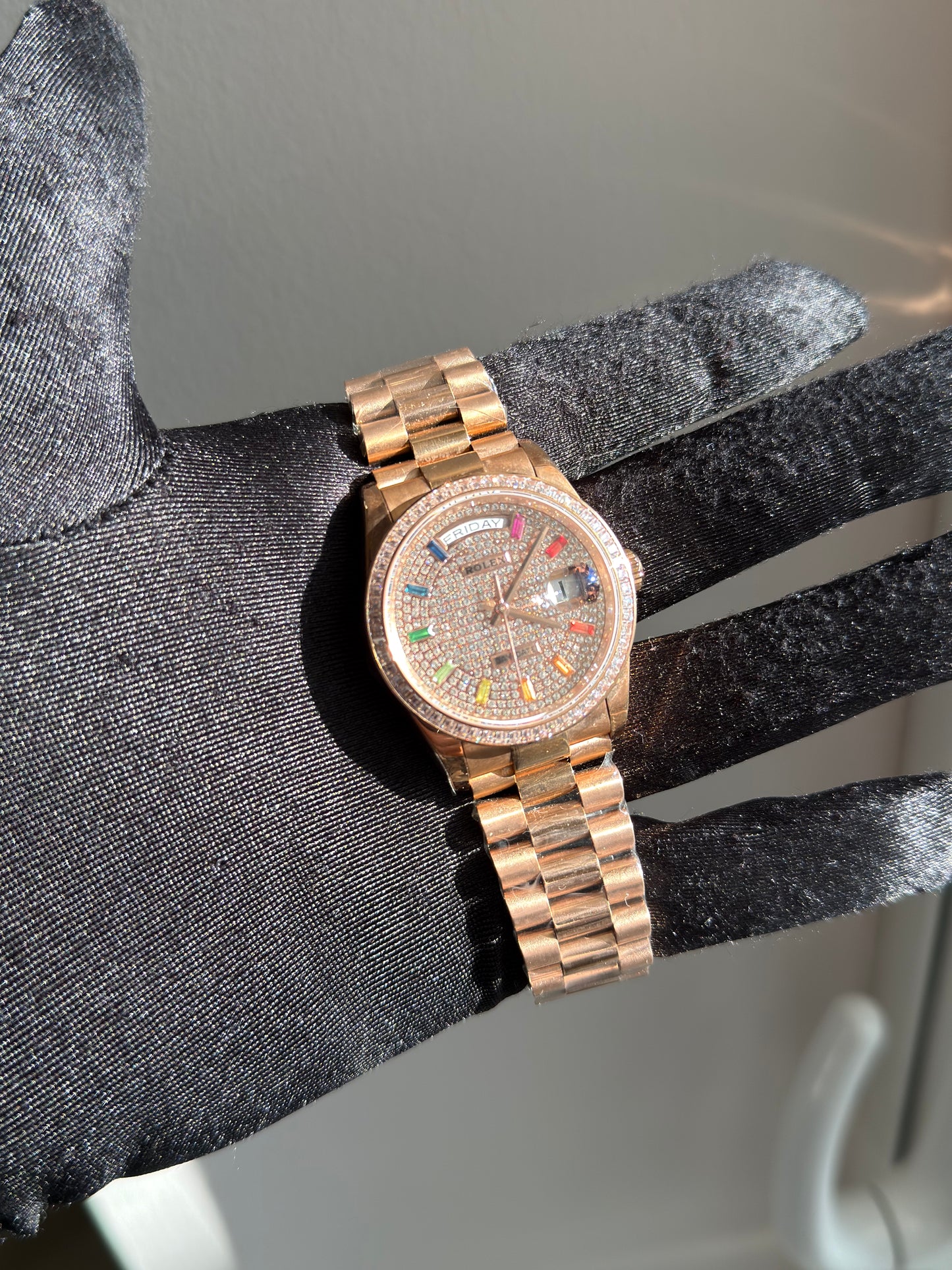 Day Date Rainbow Rose Gold