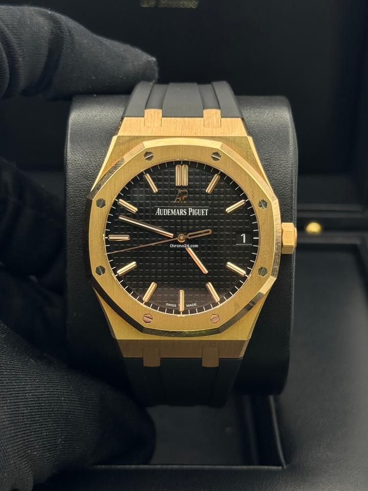 Royal Oak Black Dial Black Strap