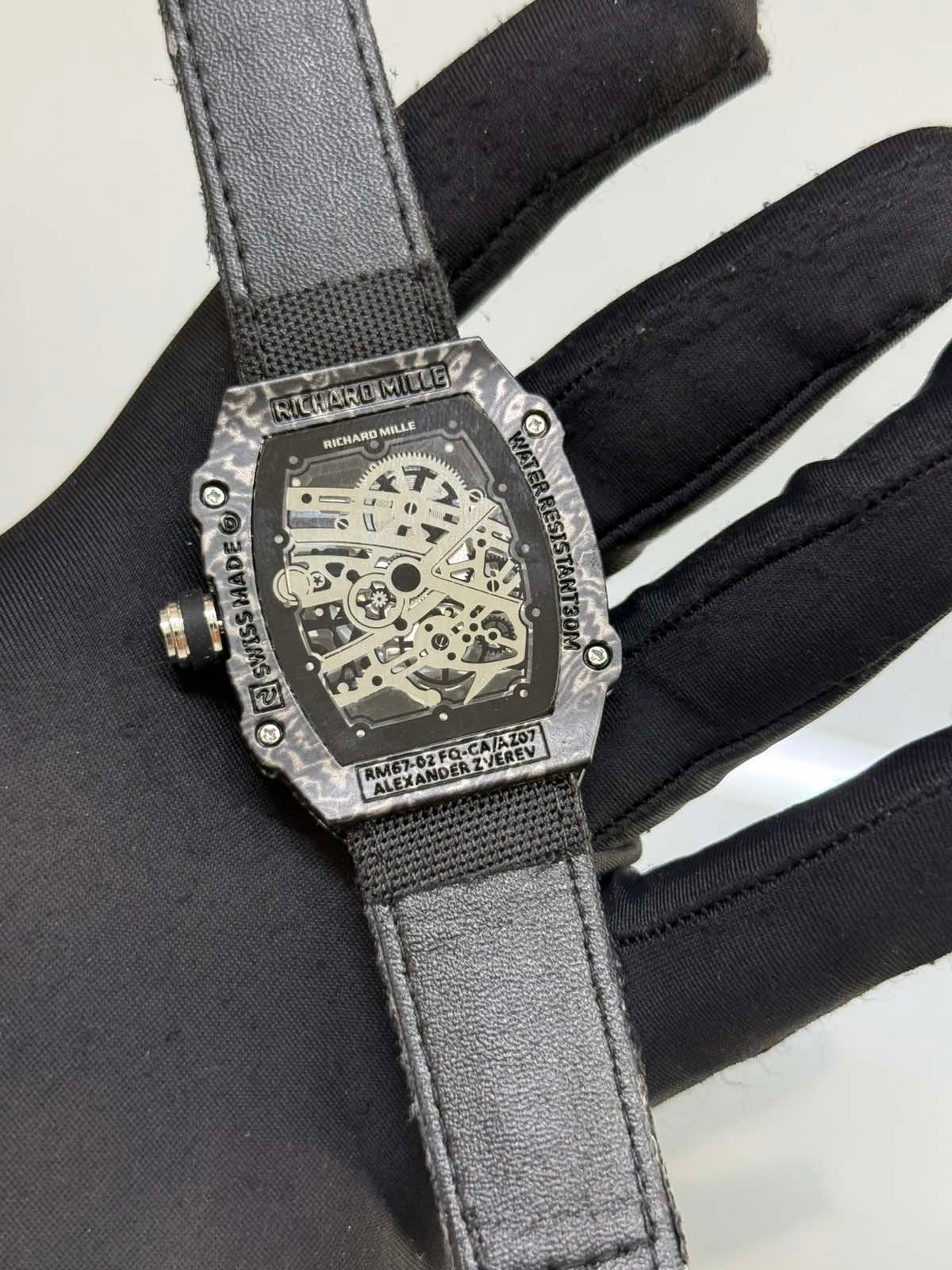 RM Black Carbon Bezel Black Skeleton Dial